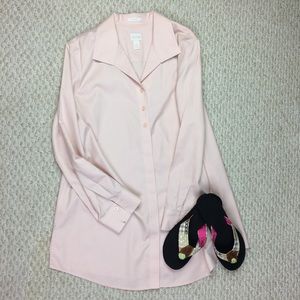 Chico’s blush color oversized button down shirt